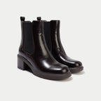 Block Heel Ankle Boots in Brown, view 2