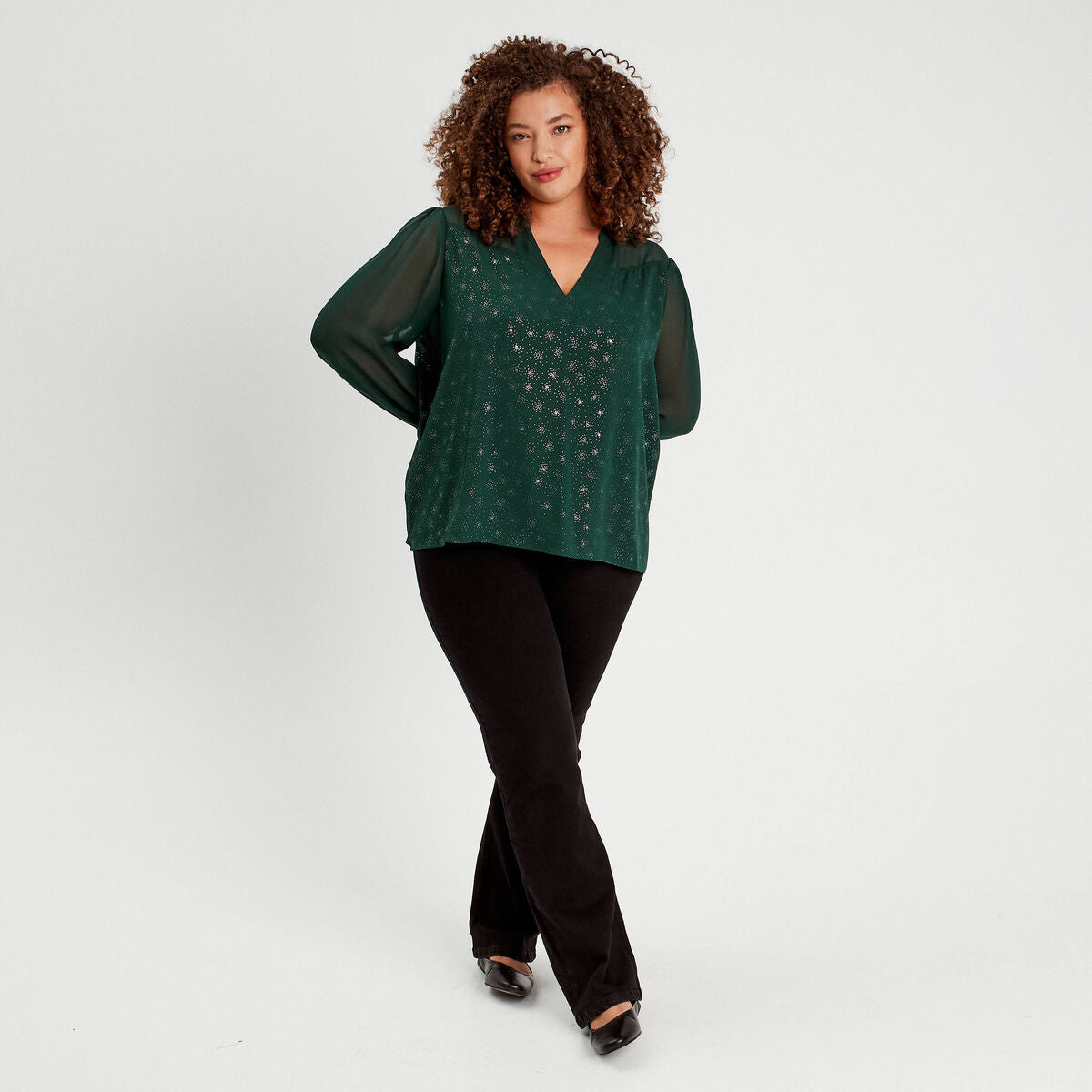 Jeans flare denim noir femme