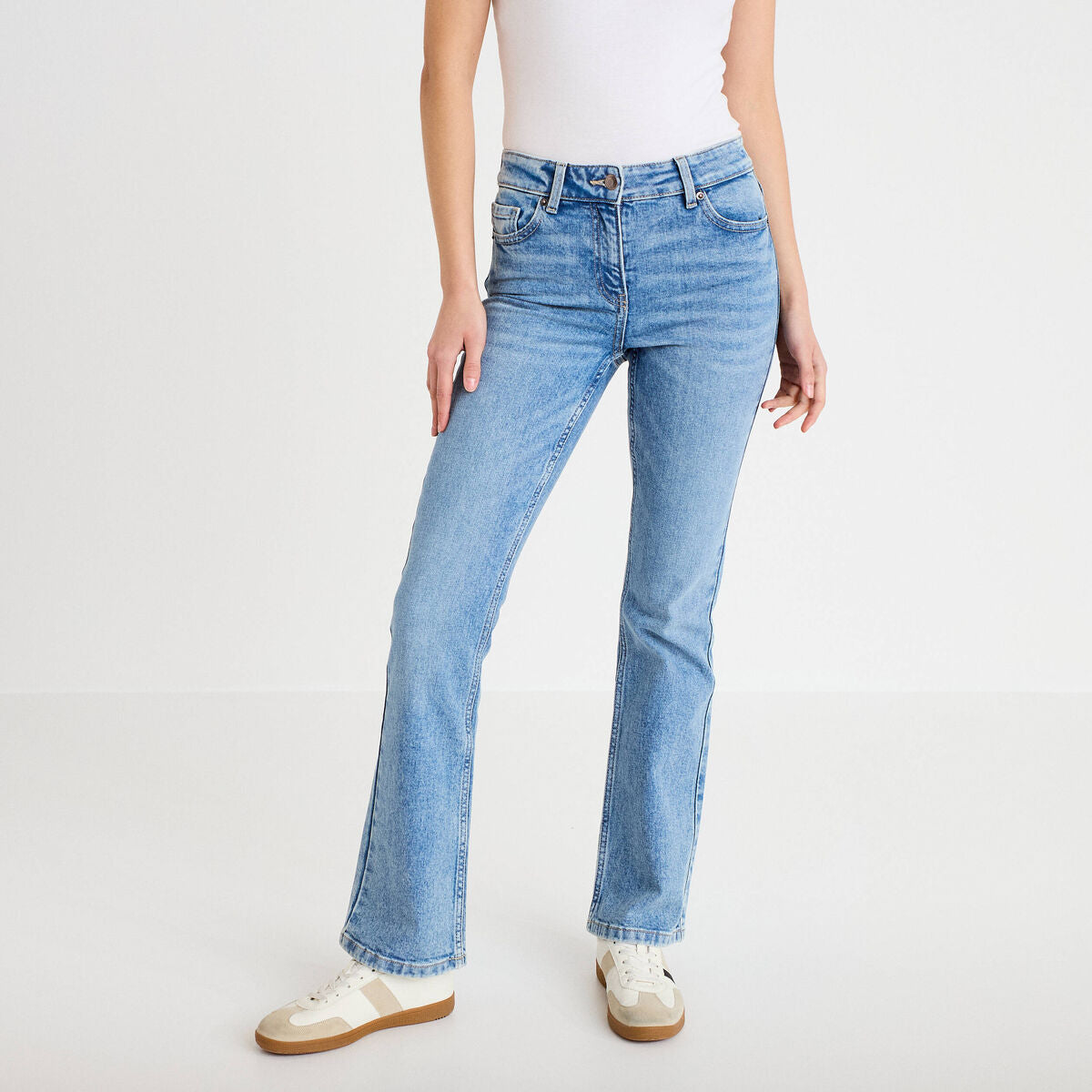 Jeans flare denim triple stone femme