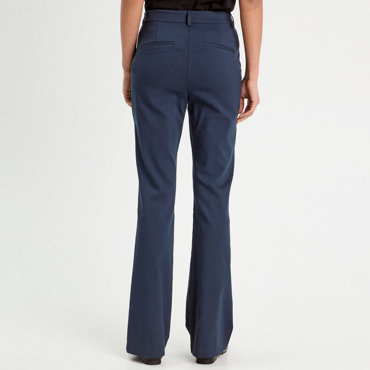 Pantalon bootcut à pont bleu marine femme