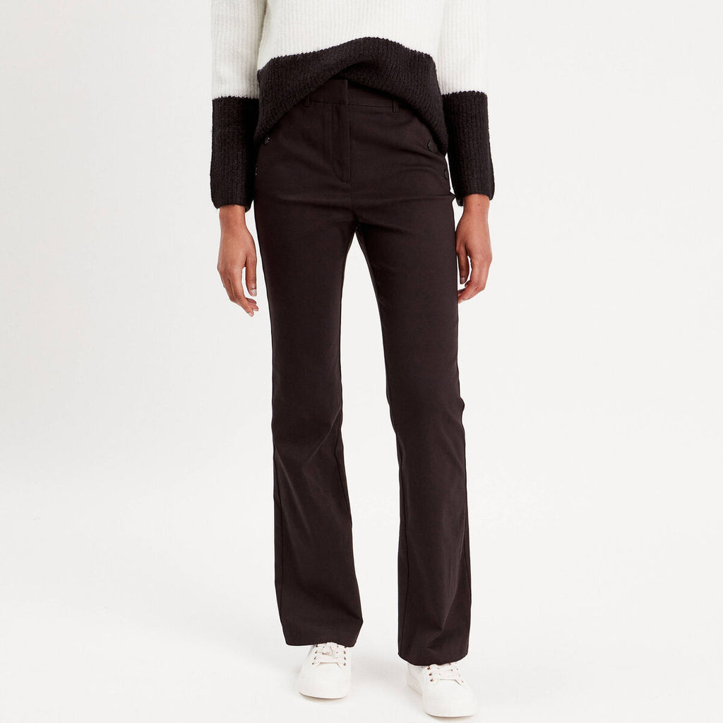 Pantalon bootcut à pont noir femme