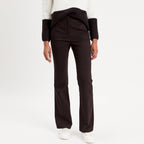 Pantalon bootcut à pont noir femme
