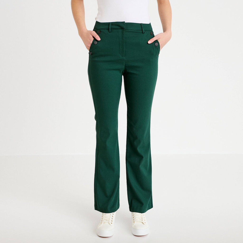 Pantalon bootcut à pont vert foncé femme