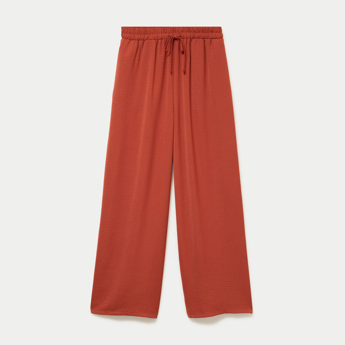 Pantalon large fluide orange foncé femme