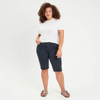 Pantacourt bleu marine femme