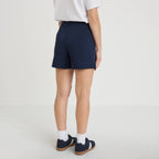 Jupe-short droite fentes bleu marine femme