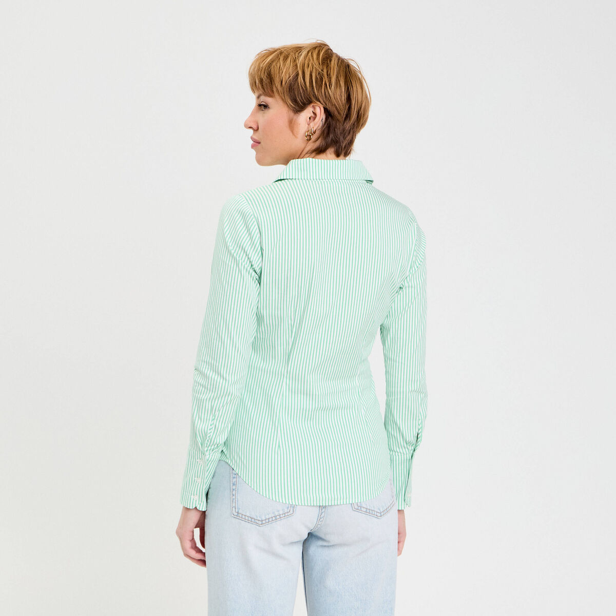 Chemise manches longues vert femme