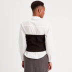Bustier avec boutons noir femme