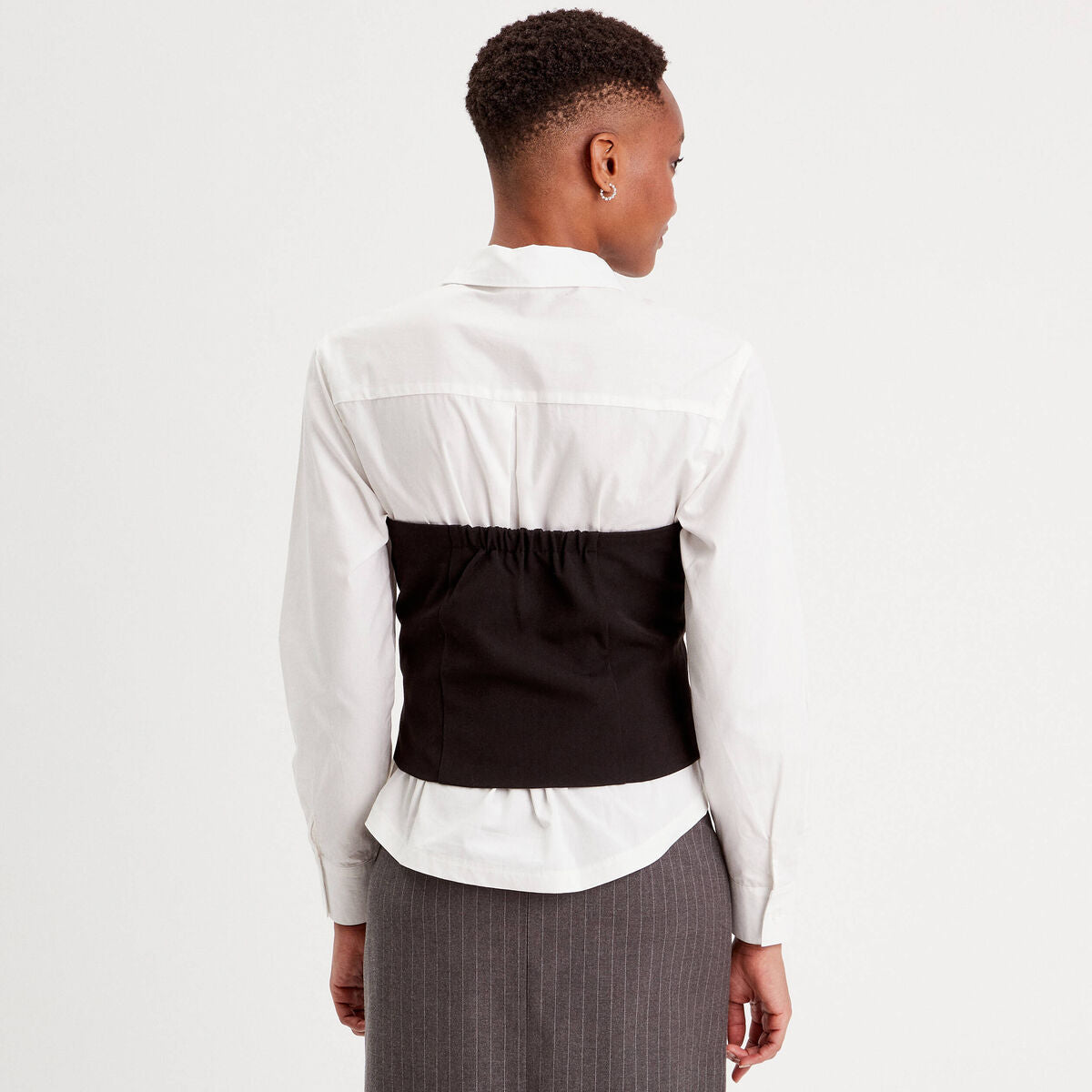 Bustier avec boutons noir femme