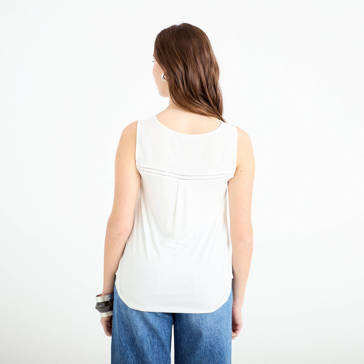 Débardeur sans manches ecru femme