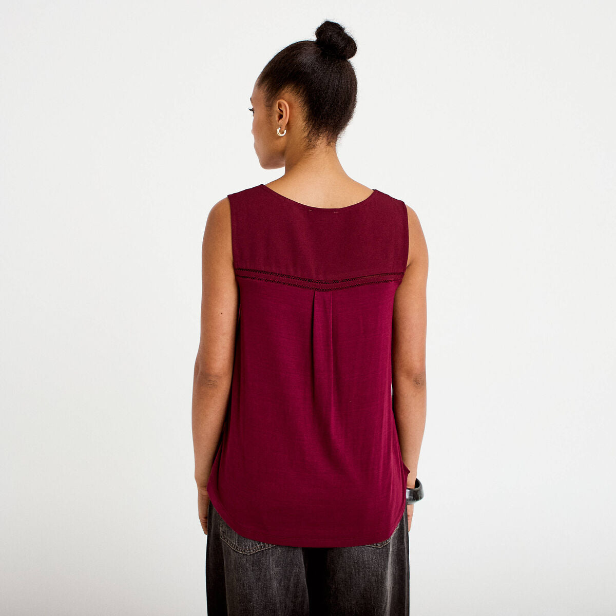 Débardeur sans manches bordeaux femme
