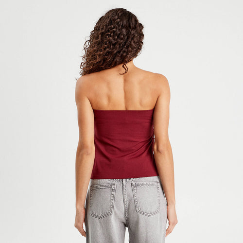 Bustier sans manches bordeaux femme