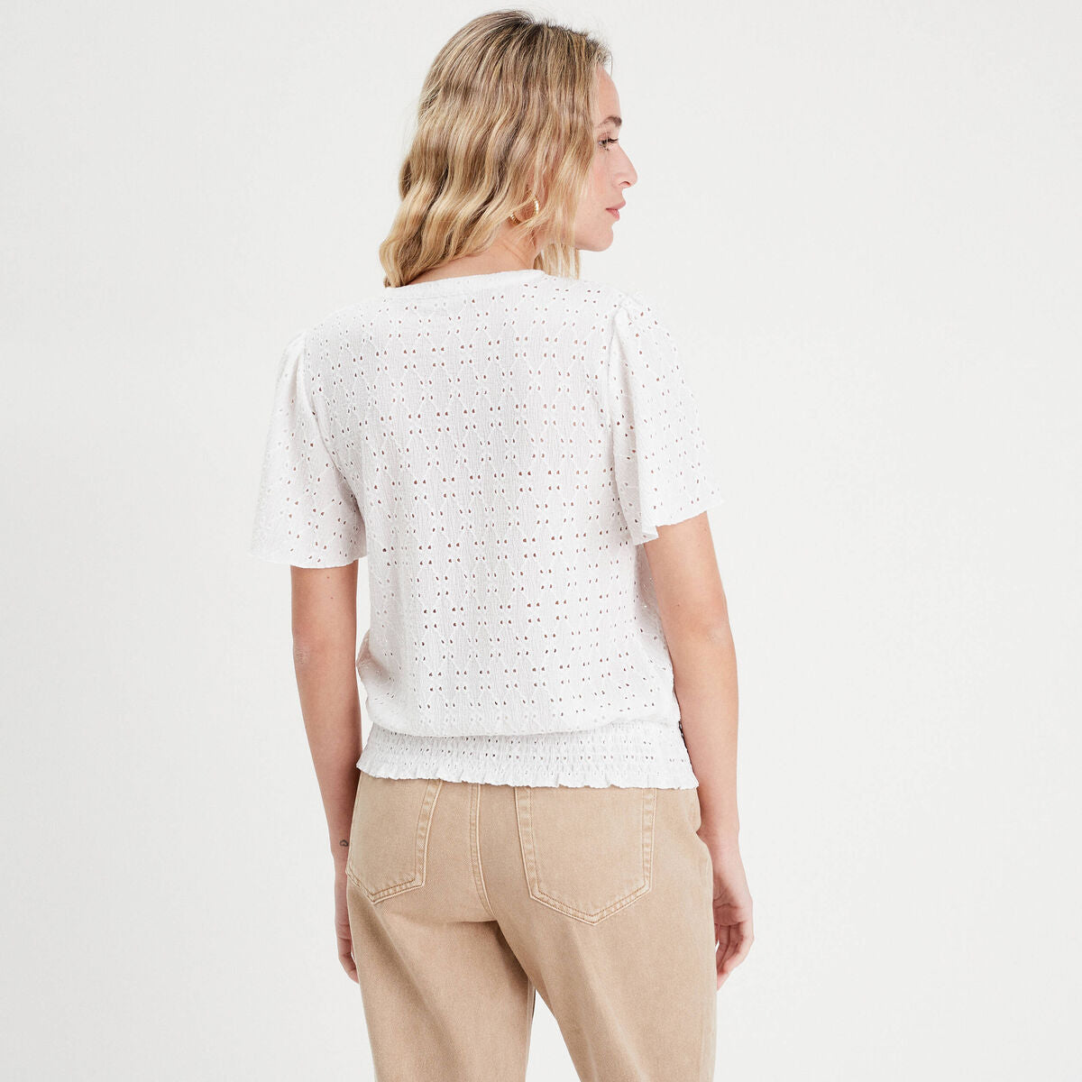 T-shirt manches courtes blanc femme