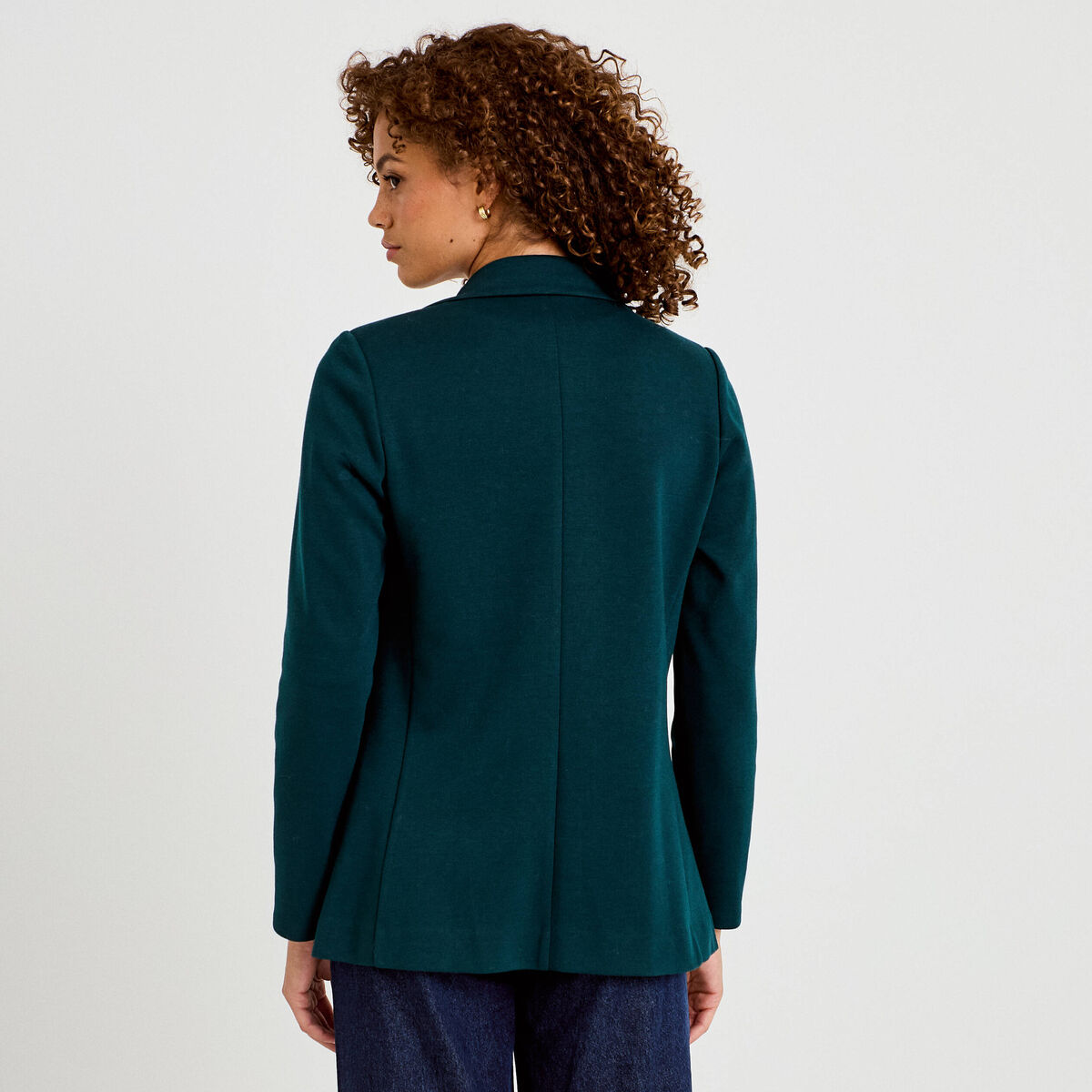 Veste blazer cintrée vert foncé femme