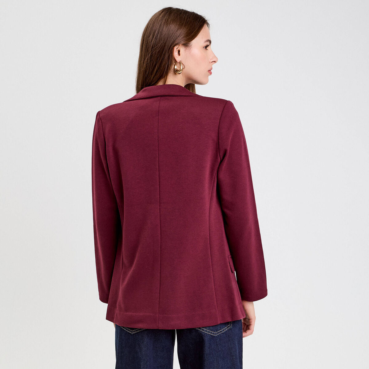Veste blazer cintrée bordeaux femme