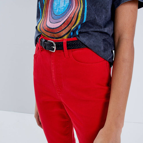 Ceinture folk ajourée noir femme