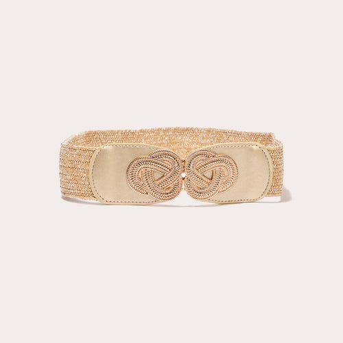 Ceinture élastiquée couleur or femme