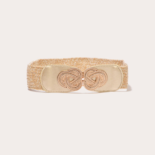 Ceinture élastiquée couleur or femme