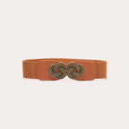 Ceinture élastiquée camel femme
