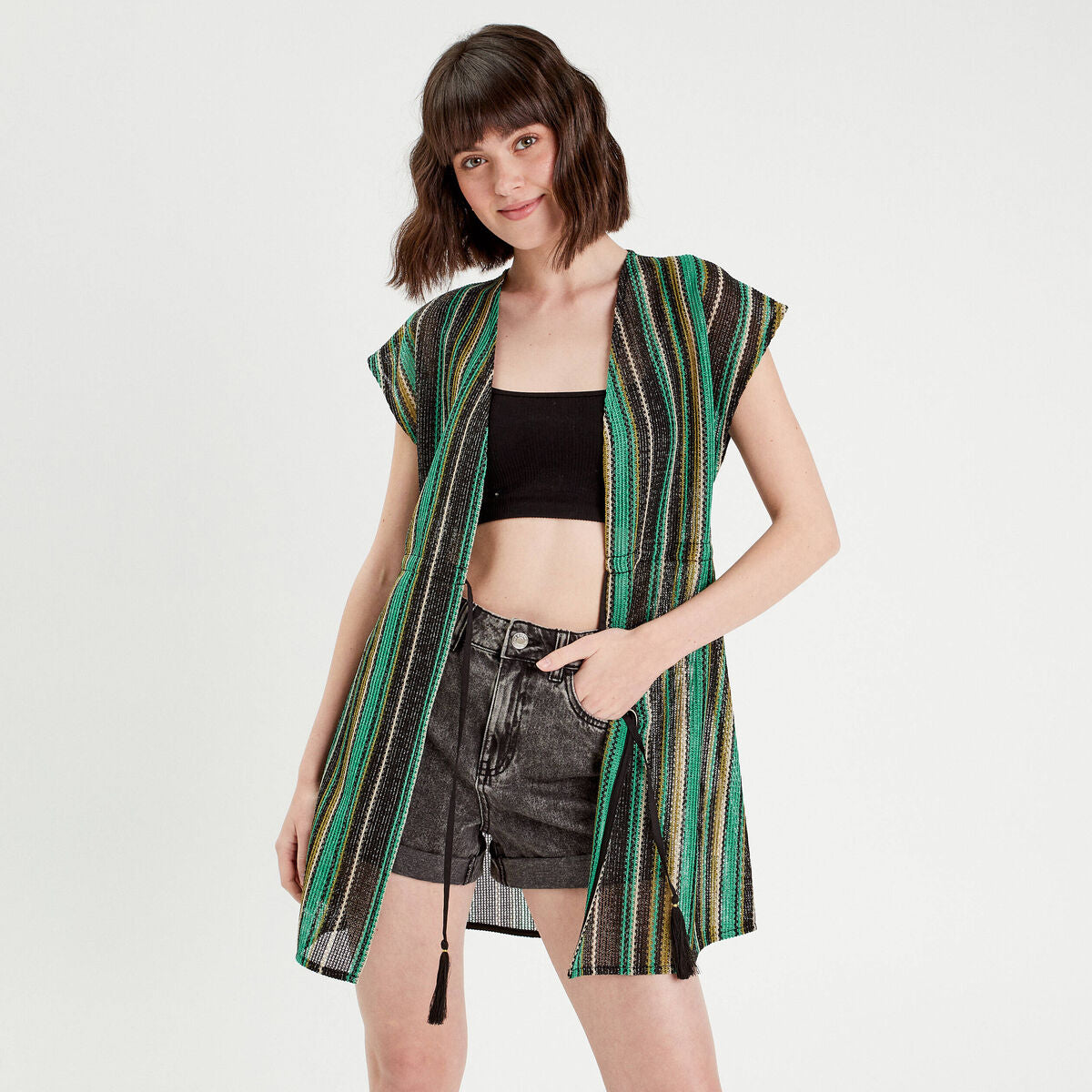 Robe de plage ajourée blanc femme