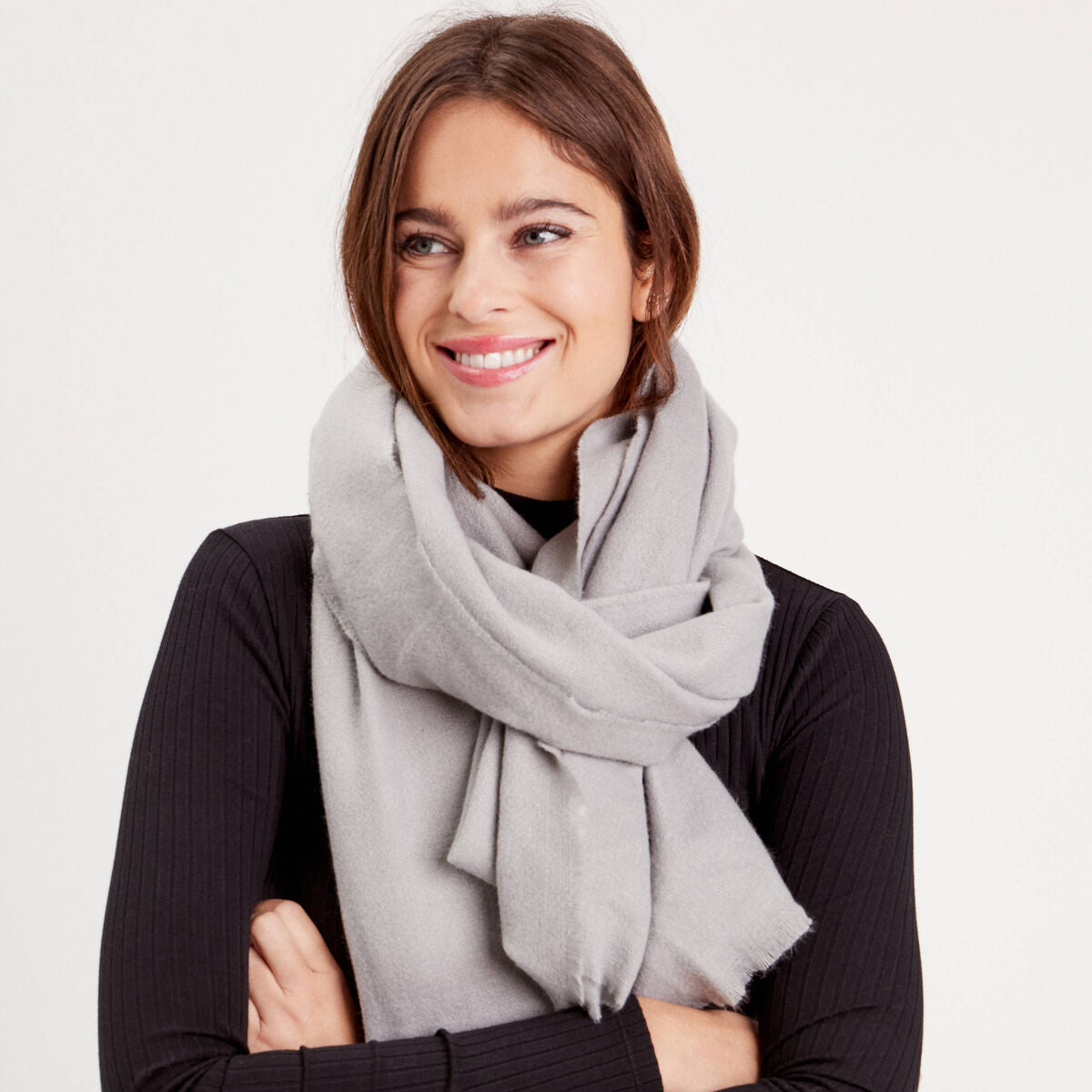 Foulard gris clair femme