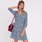 Robe évasée fluide noir femme