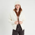 Gilet doublé à capuche ecru femme