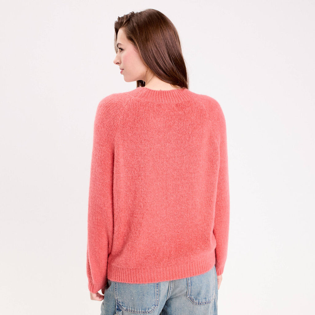 Pull manches longues vieux rose femme