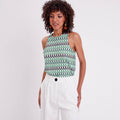 Débardeur doublure crochet vert femme