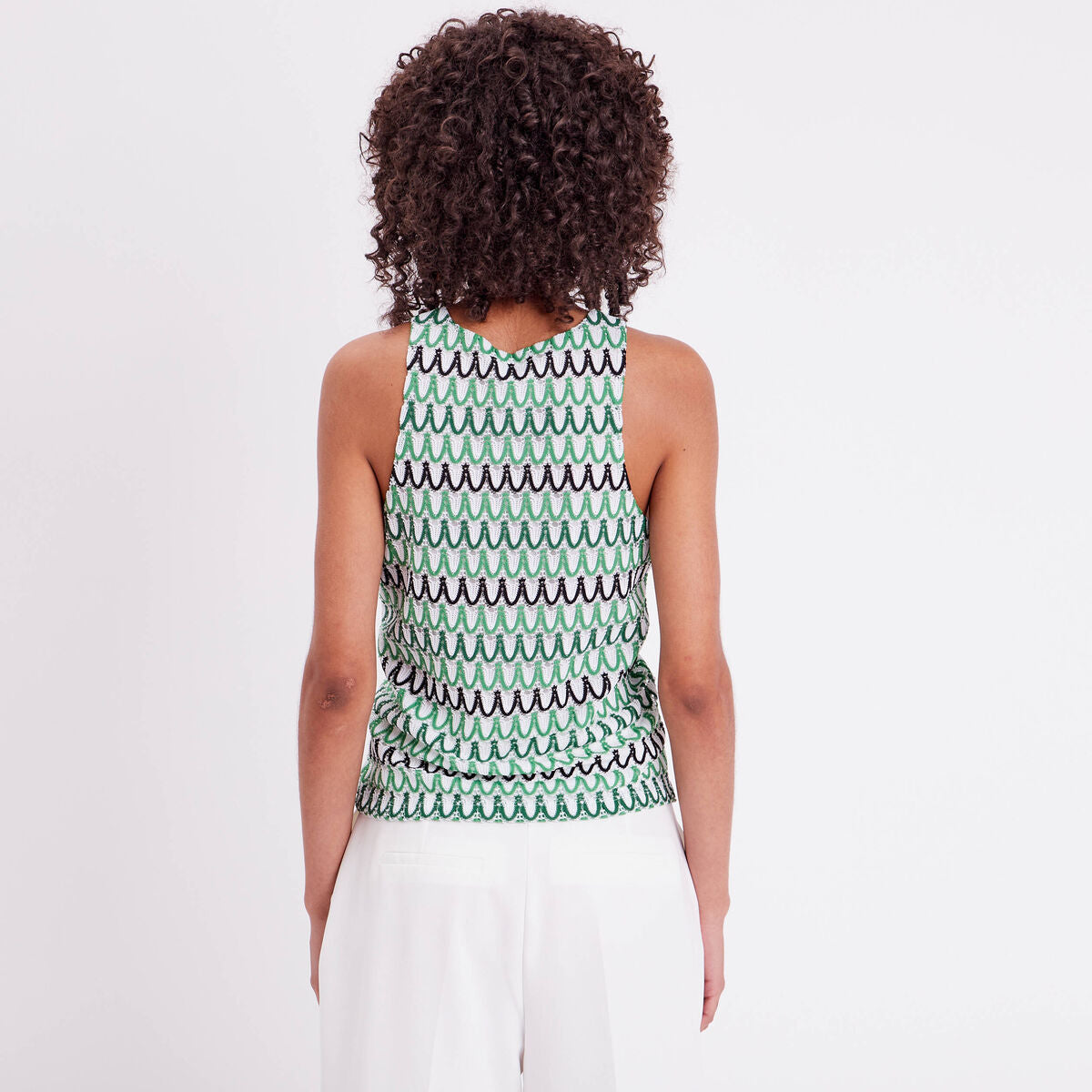 Débardeur doublure crochet vert femme