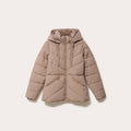Doudoune cintrée à capuche taupe femme