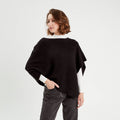 Poncho asymétrique noir femme