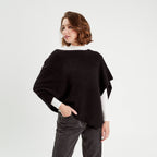 Poncho asymétrique noir femme