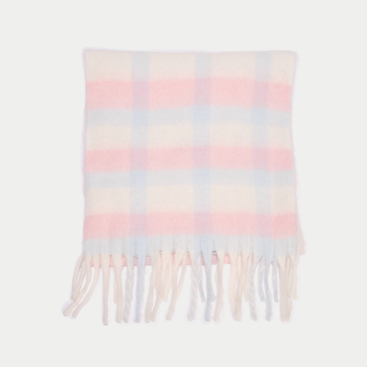 Écharpe avec franges rose clair femme