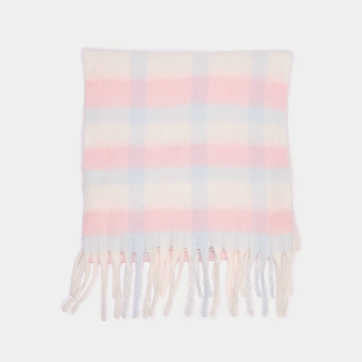 Écharpe avec franges rose clair femme