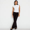 Pantalon flare noir femme