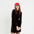 Robe pull évasée col montant noir femme