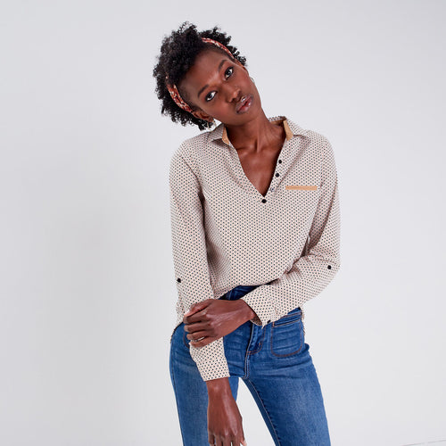 Blouse manches longues blanc femme