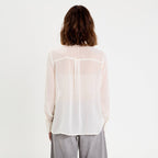 Chemise voile plumetis brillant ecru femme