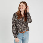 Chemise manches longues noir femme