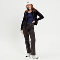 Gilet à capuche zippé bleu marine femme