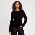 Pull col bateau noir femme