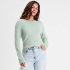 Pull col bateau vert pastel femme