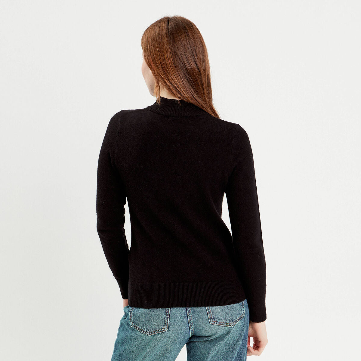 Pull manches longues noir femme