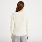 Pull manches longues ecru femme