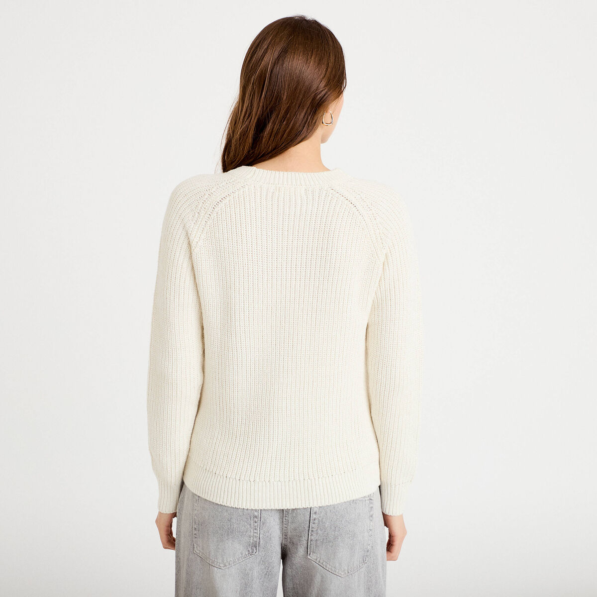 Pull manches longues ecru femme