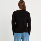Pull manches longues noir femme