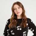 Pull manches longues noir femme