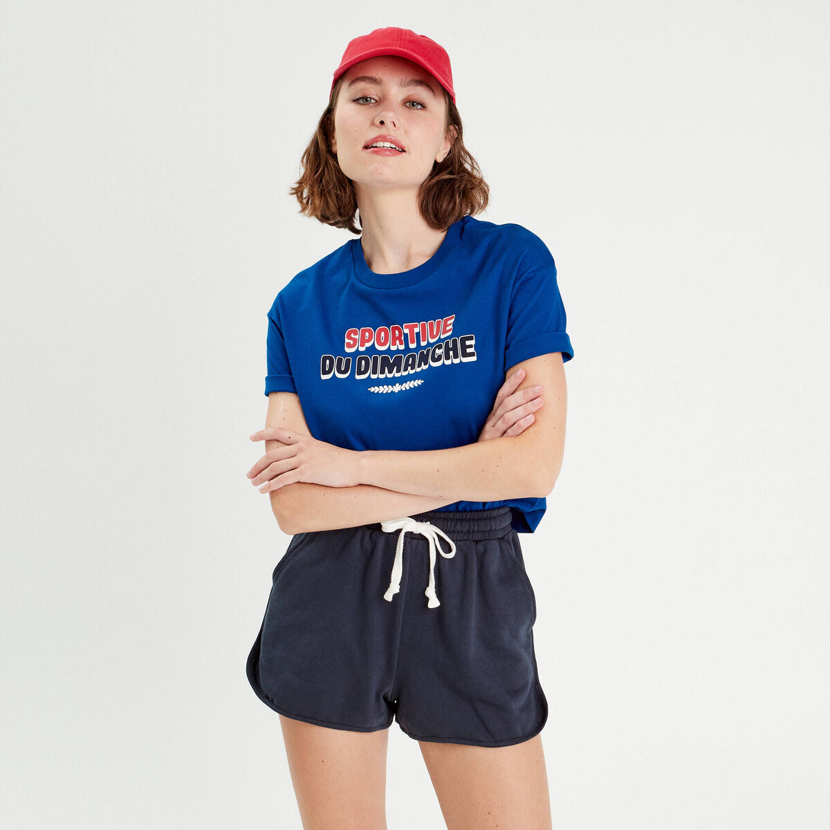 T-shirt manches courtes bleu electrique femme