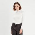 T-shirt manches longues côtelé ecru femme